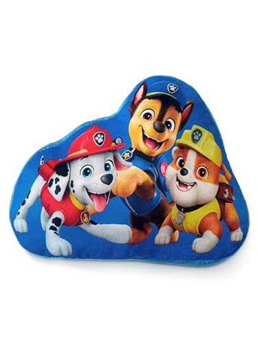 United Labels Paw Patrol - Boy Pup Heroes - Coussin décoratif en peluche - Bleu - 35 x 30 cm