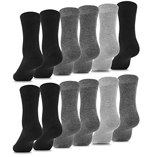 Fullluwaa Lot de 12 Paires Chaussettes en Coton Homme et Femme Noir,43-46 Cover