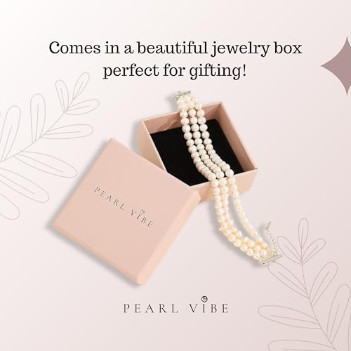 AAA+ Quality Natural Freshwater Pearl Bracelet for Women | 6.5-7mm Round White Pearls with 925 Sterling Silver Lobster Buckle3