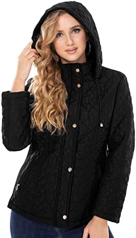 Sherven X. Women's Quilted Lightweight Jackets Winter Casual Coat Zip Front Short Down Jacket Parka