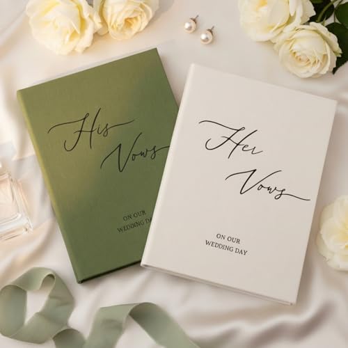 Livres de vœux de mariage tissu doré pour elle et lui avec 60 pages lignées de qualité