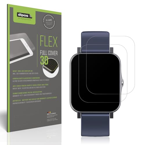 dipos FLEX 2x matte Protective Film compatible with Qnix Smartwatch, Anti-Reflective, 100% Screen Coverage, Fingerprint-ID Compatible, Case-Friendly, Full Cover Screen Protector Film