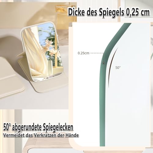WhaleO Reisespiegel Taschenspiegel Taschenspiegel Klappbar Klappspiegel Klein Kosmetikspiegel Klein Tragbarer Super HD Spiegel,Ultradünn und Langlebig Spiegel, für Zuhause, Reisenutzung