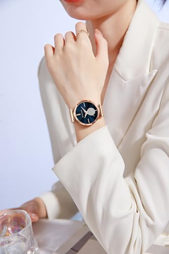 Image of Giordano Eleganza Collection Analog Watch for Women with Crystal Studded Dial and Metallic Mesh Strap