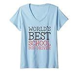 Photo Gallery donna miglior autista di scuolabus del mondo yellow bus school bus driver maglietta con collo a v Photo Gallery donna miglior autista di scuolabus del mondo yellow bus school bus driver maglietta con collo a v