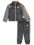 Nike Boy's Futura Tricot Jacket and Pants Set (Anthracite (86C626-693) /Max Orange/Anthracite, 5)