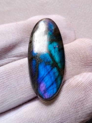 Labradorite cabochon bleu feu de 39x17mm pour création de bijoux