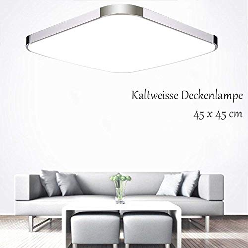 Preisvergleich Produktbild ETiME® LED Deckenleuchte Kaltweiß Deckenlampe 45x45cm Wandlampe Modern Wohnzimmer Lampe Panel Leuchte Silber IP44 (45x45cm 24W Kaltweiß)