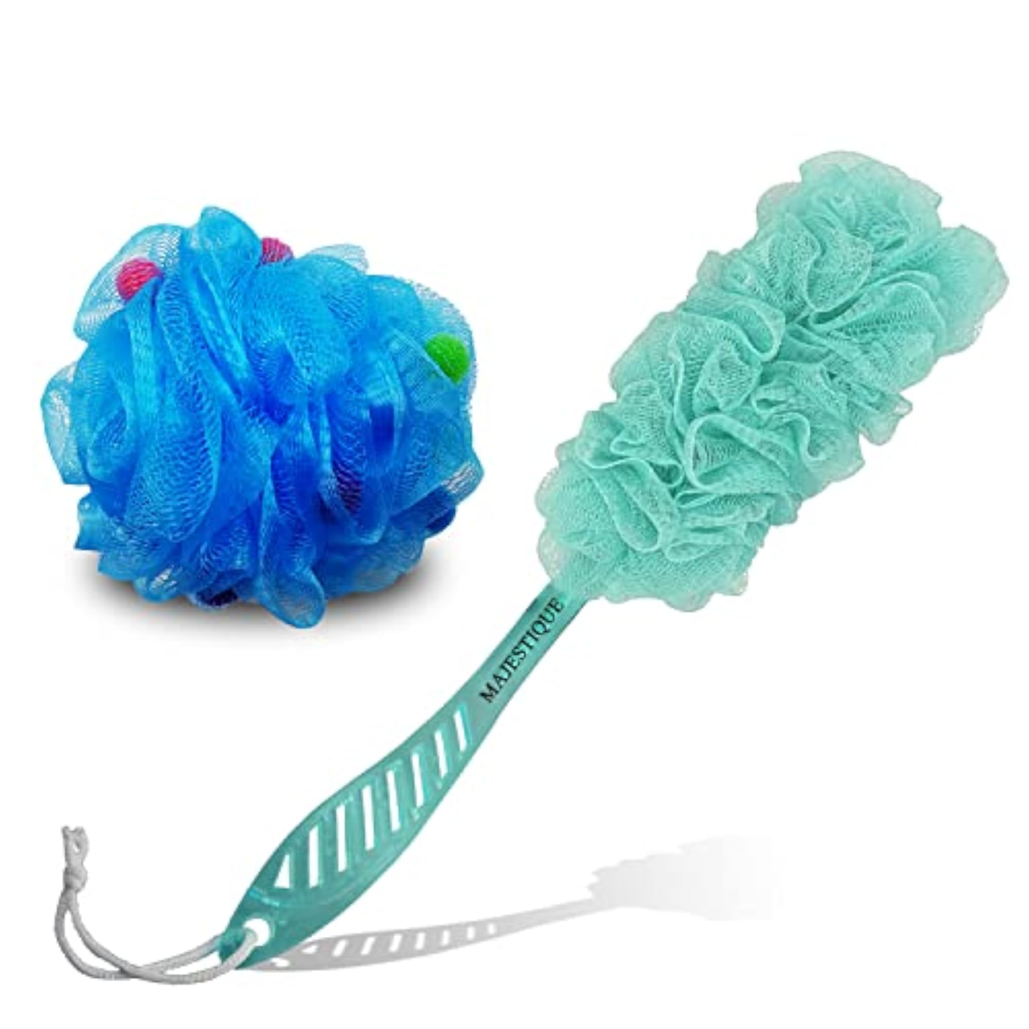 Long Handle Loofah Set - Round Body Sponge