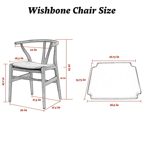Forsho Set Of 2 Solid Wood Wishbone Dining Chair With Pu Soft Seat Cushion,Mid-Century Y Back Weave Dining Chair（Ash Wood - Black + Cushion） #TOP1