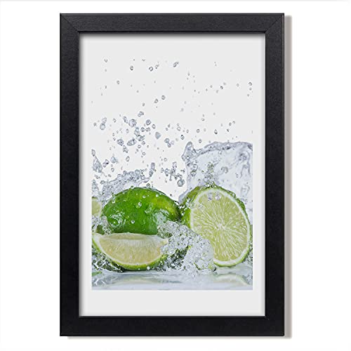 Cadre photo citrons verts Tulup en bois MDF 20x30 cm pour affiche et tableau moderne