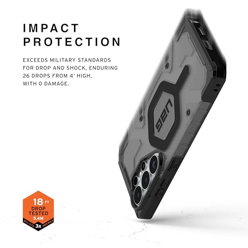 Image of Urban Armor Gear UAG Designed for Galaxy S26 Ultra 5G Case, Pathfinder Clear - Compatible with Magnetic Charging Transparent Rugged Military Drop Tested Protective Cover - Ash /Black