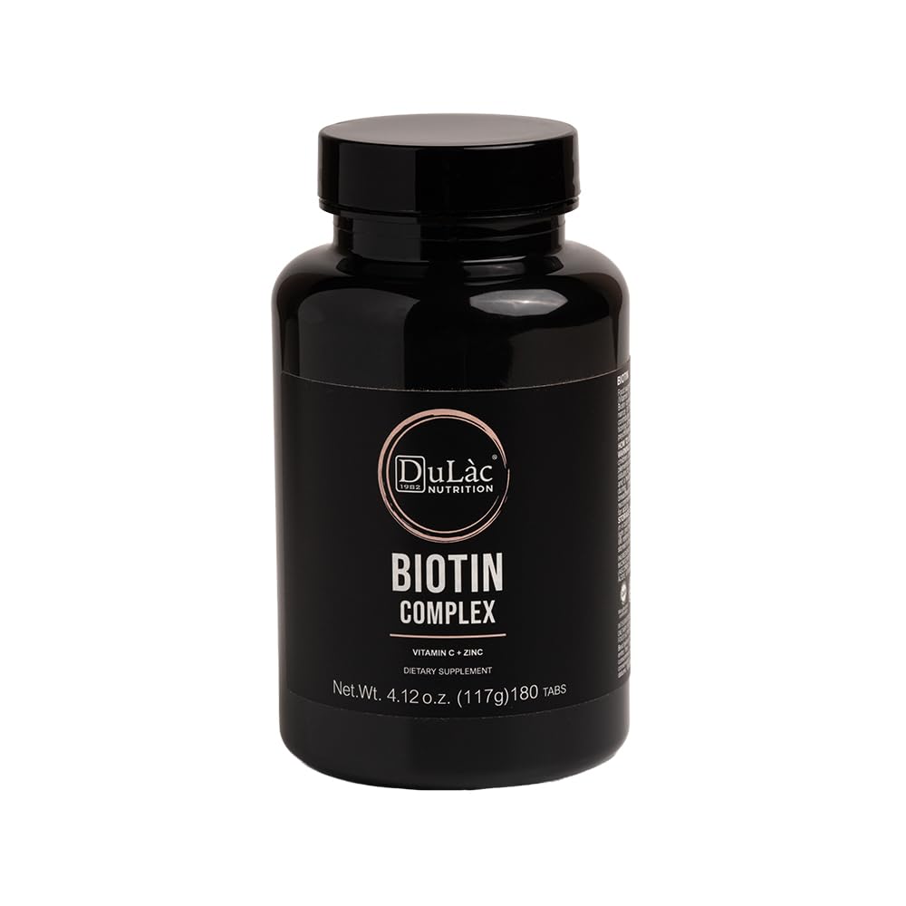 Dulàc - Biotin Complex, 180 Tablets, Food Supplement for Hair, Nails and Skin Growth, Enriched with Vitamin C, Zinc, Selenium and Pumpkin Seeds, 100% Made in Italy