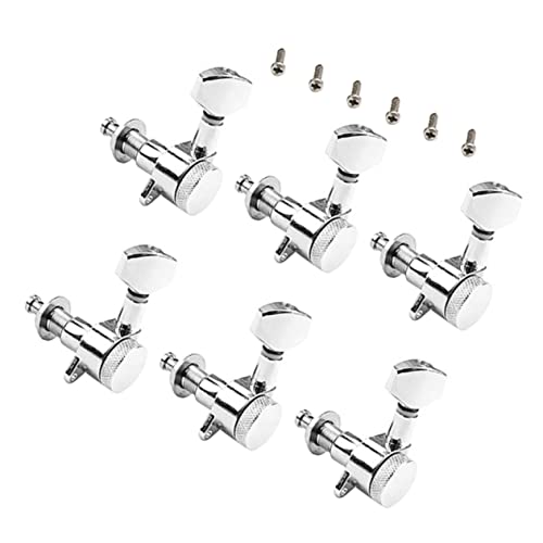 Levemolo Replacement Tuners 6l Chrome Square Head Tuning Pegs Zinc Alloy Material for Guitar Tuning