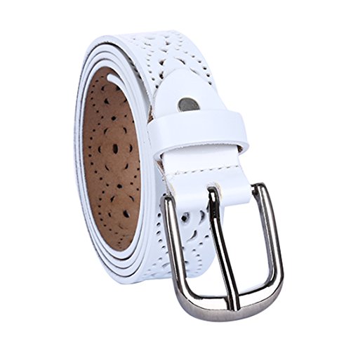 Ceinture en cuir pour femmes ajustable multi-trous pour en finir avec la taille mal ajustée