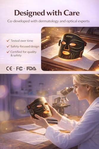 Red Light Therapy Mask for Face – 4 Mode Cordless LED Face Mask with 850NM Infrared, Red, Blue & Amber Light, 10-Min Timing Function, 272 LED Beads, Eyes Protection, Rechargeable for At-Home & Travel - Image 8