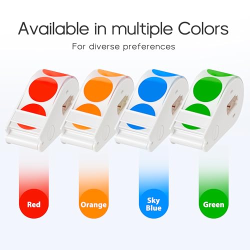 Image of Sticker Dispenser Suitable for roll Stickers, 1200 Pieces of 1-inch Colored dot Stickers, and Circular Color-Coded Labels; Ideal for Offices and Student classrooms.