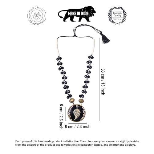 Image of AAKRITI ART CREATIONS Handcrafted Tribal & Brass Necklace Collection | Floral, Leaf & Elephant-Inspired Artisan Jewelry | Dhokra, Glass & Ethnic Statement Necklaces for Women