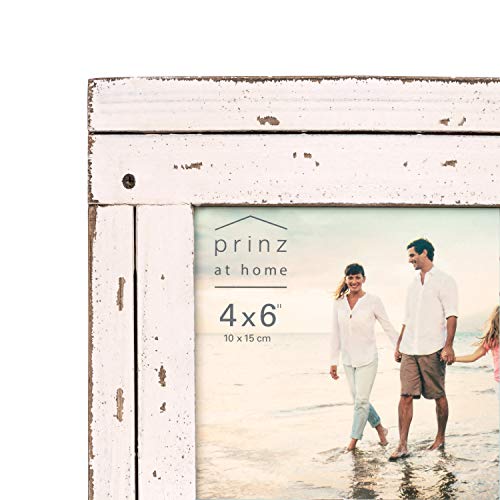 PRINZ Homestead 4-Inch by 6-Inch Distressed Plank Picture Frame, White - Thumbnail 6