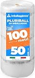 IMBALLAGGI 2000 - Pluriball Imballaggio 1Pz, 0,5x100m 55gr/mq, Ideale per Spedizione Trasloco e Trasporto, Plastica con Bolle Valida, per Protezione Oggetti (0,5x100mt)