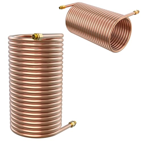 Froadp Espiral de tubo de cobre 12 x 1 mm, longitud 10 m, 22 vueltas, diámetro interior 12,5 cm, adecuado para calefacción de piscina y chimeneas