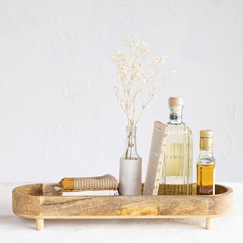 Creative Co-Op Mango Wood Footed Tray for Storage and Serving, Natural by Creative Co-Op - Image 2