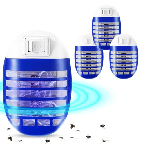 Elektrische Mückenlampe 4 Stück, UV-Insektenvernichter, M5 Mückenschutz Steckdose für Zuhause, Küche, Schlafzimmer, Esszimmer, Insektenfalle Fliegenfalle gegen Mücken, Motten und andere Insekten