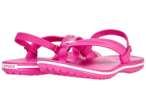 Crocs Kids' Crocband Flip Flop | Slip On Water Shoes for Toddlers, Electric Pink, 12 US Little Kid
