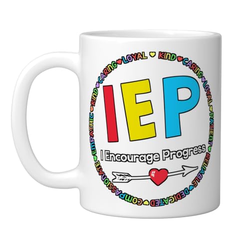 Funny Teacher IEP Tee I Encourage Progress Special Education Ceramic Mug, White