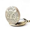 Father's Day Vintage Pocket Watch Antique Bronze Owl Necklace Quartz Clock with Chain Men Chiristmas Gift #1
