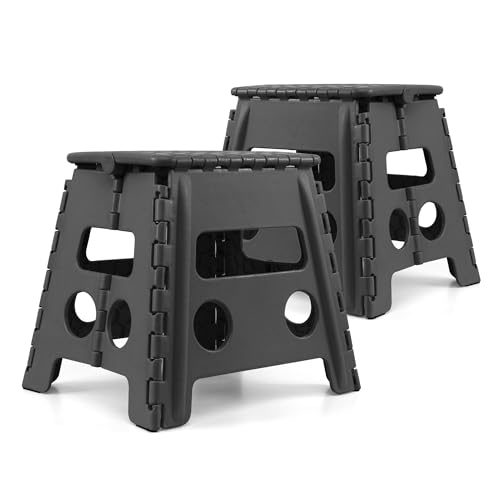 The Secret Home Pack de 2 Taburetes Plegables Multiusos Escalera Antideslizante de PVC