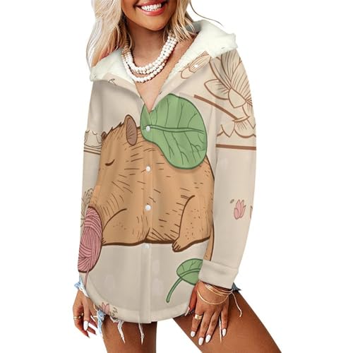 Manteaux polaire femme contre le froid veste hiver à capuche mi-long