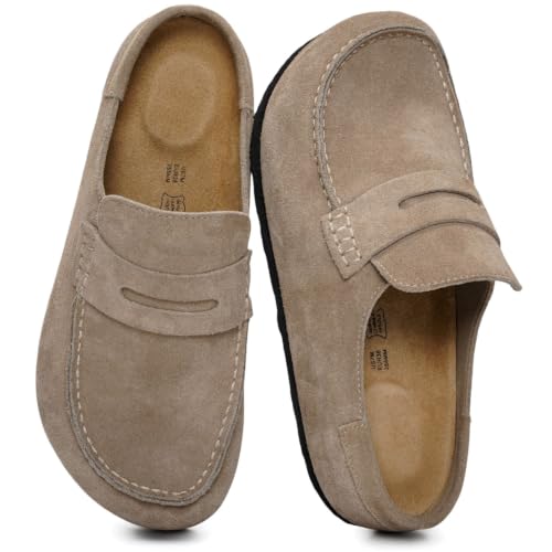 Image of 100% Genuine Leather Moccasin Style Clogs for Women - Fall Shoes for Women