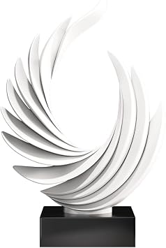 Modern Home Decor Abstract Decorative Sculpture,Gold Ocean Wave Statue,Resin Wing Statue, Living Room Dining Room Office Coffee Table Bookshelf Shelf Decor Aesthetic White