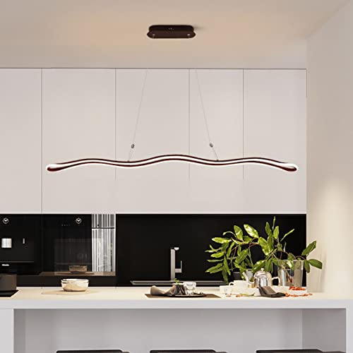 Suspension LED table à manger moderne dorée spirale de 80cm de long réglable avec télécommande