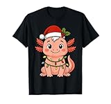 axolotl - pigiama con luci dell'albero di natale, per ragazze e ragazzi maglietta