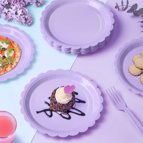 Tyzarglef 105PCS Paper Plates and Napkins Set,7 Inch Scalloped Disposable Tableware with Forks for Birthdays, Garden Parties & Outdoor Events,Serves 35 - Image 7