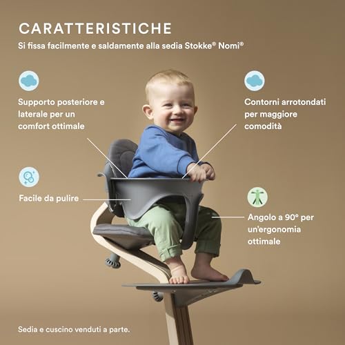 Stokke Nomi Baby Set, Grigio - Fornisce Supporto Laterale E Dorsale Mentre Il Bambino Impara A Sedersi - Compatibile Con Tutte Le Sedie Nomi - 2