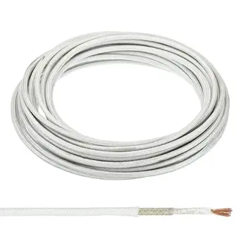 PATIKIL 9.8 Feet 15AWG Electronic Wire, Insulated High Temperature Resistant Electrical Flexible Mica Cable for Lamp Boiler Heater, White