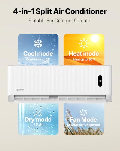 Image of Upstreman 12,000 BTU DIY Mini Split AC & Heat Pump 230V, No Vacuum Required