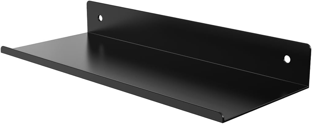 Floating Shelves for Wall Mounted for Bathroom,Metal Shelving Bedroom,Living Room,Kitchen,Small Hanging Shelf for Books/Storage Rack/Room Decor with 20lbs Capacity Black,12×5 inch(30x12cm) Floating Shelves for Wall Mounted for Bathroom,Metal Shelving Bedroom,Living Room,Kitchen,Small Hanging Shelf for Books/Storage Rack/Room Decor with 20lbs Capacity Black,12×5 inch(30x12cm)