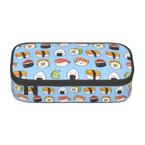 Image of Fun Japanese Sushi Pencil Case Big Capacity Storage Pencil Pouch Stationery Bags With Zipper Portable Pen Holder Box Organizer For Boys Student College School Office Supplies