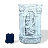 Picture of XBrand 30.3" Solar-Powered Outdoor Wall Fountain with Flower Maiden Statue, Antique Stone Waterfall Design for Garden, Yard Décor & Bird Bath, Polyresin