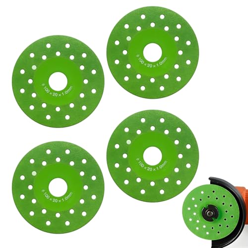 Image of 4-Piece Diamond Chamfered Saw Blades for Angle Grinders - Ultra-Thin Discs for Tile, Marble, Glass, and Granite