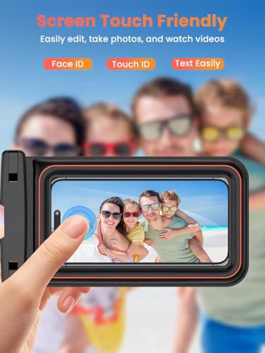 Image of ZORBES Waterproof Phone Pouch 7.5-Inch IPX8 Case for Swim Snorkel Beach | IPX8 Waterproof Protection for Swimming and Beach Use, Clear PVC Touchscreen, Dual Lock Seal, Detachable Sling