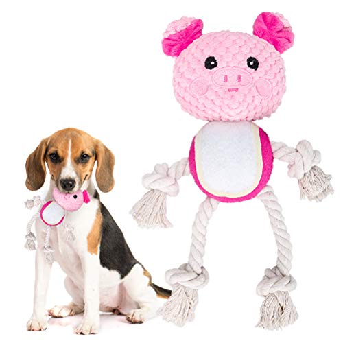 Juguete de cuerda para perros pequeños y medianos - Juguete interactivo para mascotas con cuerpo de pelota de tenis para cachorros, perros pequeños, dentición (forma de pin) Cover