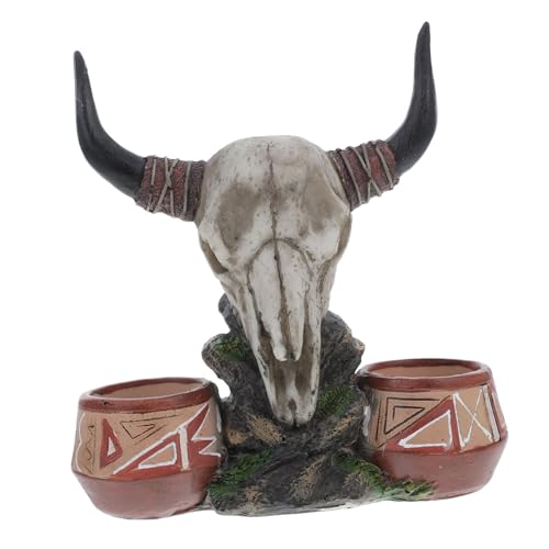 BAZEITFLOW 牛頭型レプル用多機能食器 耐久性レジン製 水と餌用ボウル 爬虫類