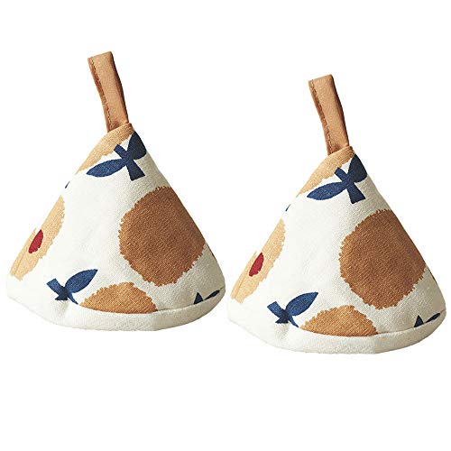 三角鍋つかみ 2枚セット キッチンミトン オーブンミトン おしゃれ かわいい 北欧風 滑り止め 耐熱ミトン なべ 鍋蓋 左右兼用 男女兼用 収納便利