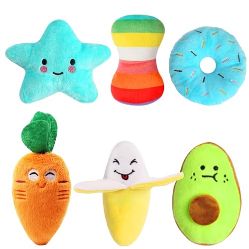 Kapetgo 6 Pack Luxury Dog Squeaky Toys for Puppy Cute Small Plush Dog Toys for Small Medium Dogs
