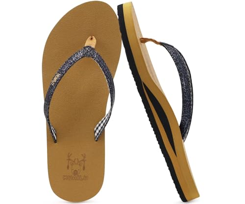 Image of KuaiLu Flip Flops for Women with Arch Support Summer Beach Thong Sandals